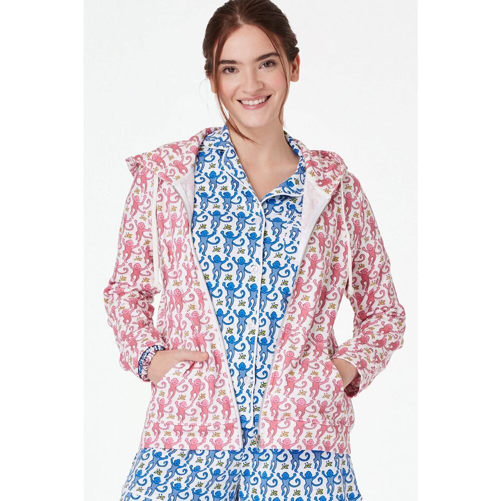 Roller Rabbit Monkey Harley Hoodie in Pink Size XS NWT Happy core Maximalist